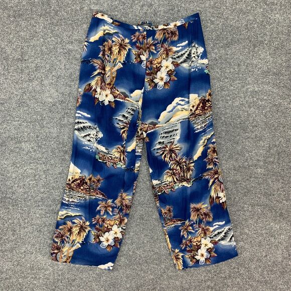 Vintage Hilo Hattie Hawaiian Crop Pants Womens XS Extra Small Drawstring Relaxed - Picture 8 of 12